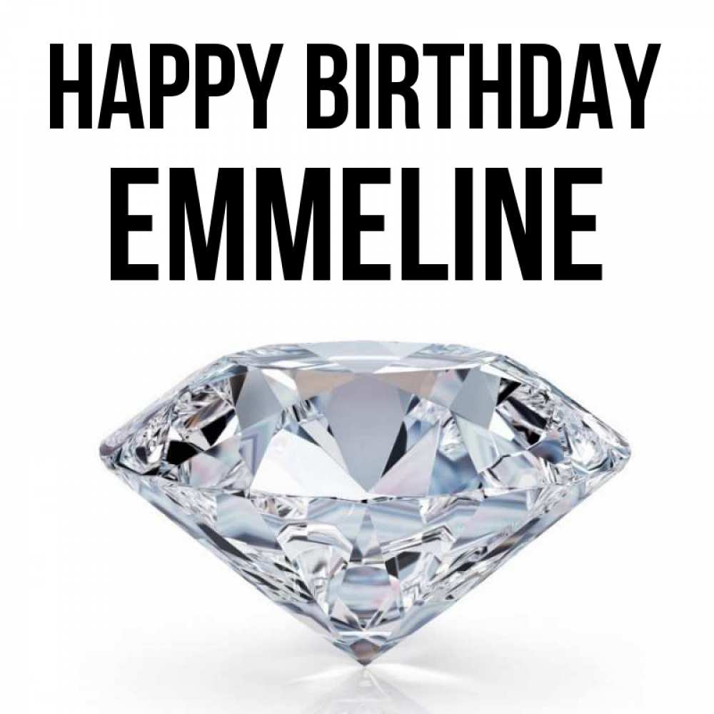 Greetings card с именем, Emmeline Happy Birthday к пожеланием быть богатым Greetings with text for free download 