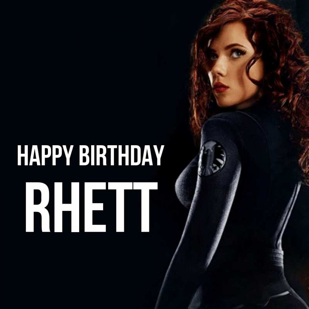 Greetings card с именем, Rhett Happy Birthday Марвел черная вдова Greetings with text for free download 