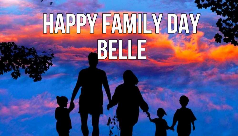 Greetings card с именем, Belle happy family day семья Greetings with text for free download 