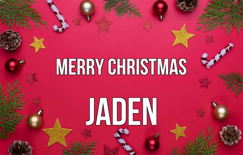 Greetings card с именем, Jaden Merry Christmas с рождеством Greetings with text for free download 