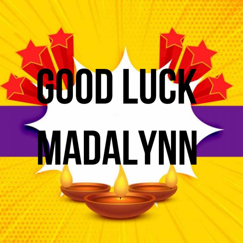 Greetings card с именем, Madalynn Good luck векторное изображение Greetings with text for free download 