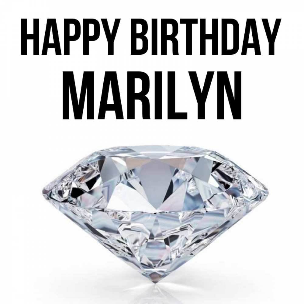 Greetings card с именем, Marilyn Happy Birthday к пожеланием быть богатым Greetings with text for free download 