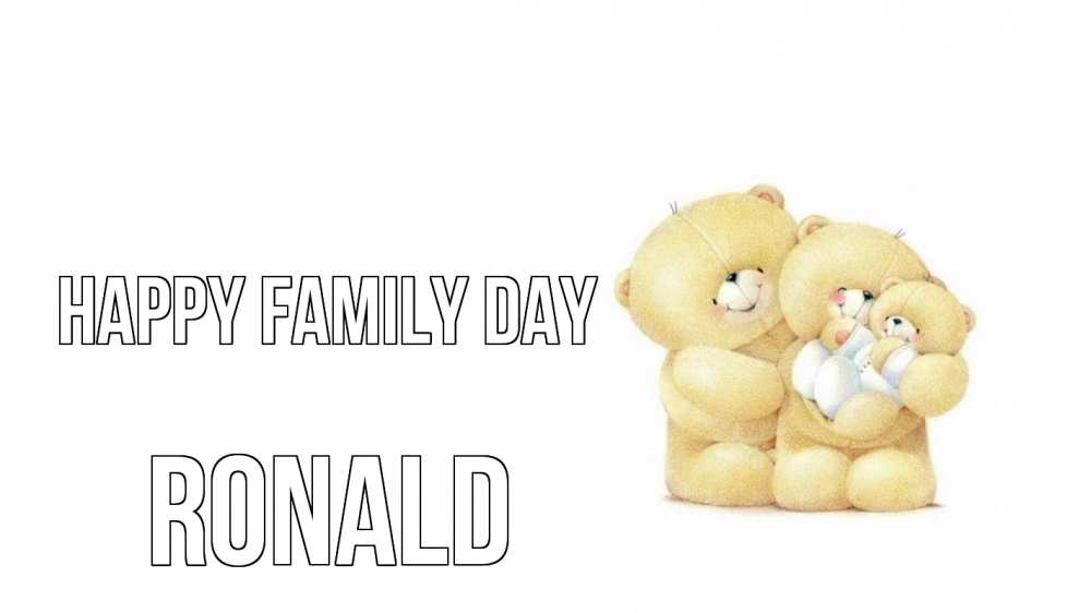 Greetings card с именем, Ronald happy family day с днем семьи Greetings with text for free download 