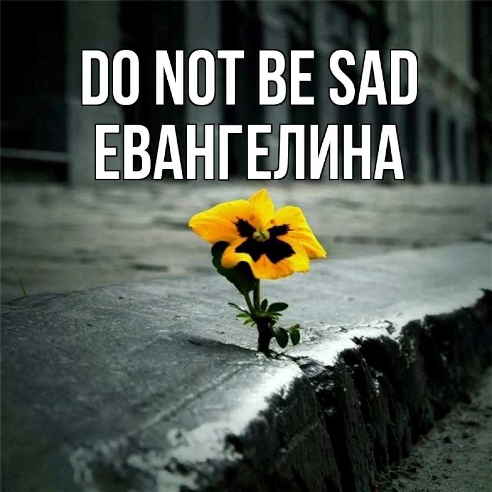 Greetings card с именем, Евангелина Do not be sad не сдавайся Greetings with text for free download 