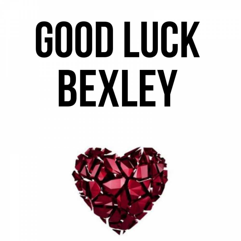 Greetings card с именем, Bexley Good luck бордовое из кристаллов  1 Greetings with text for free download 