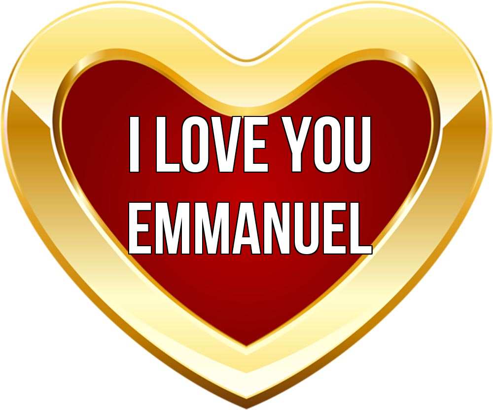 Greetings card с именем, Emmanuel I love you из краски Greetings with text for free download 