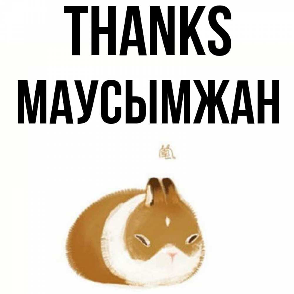 Greetings card с именем, МАУСЫМЖАН Thanks коричнево белый домашний питомец Greetings with text for free download 