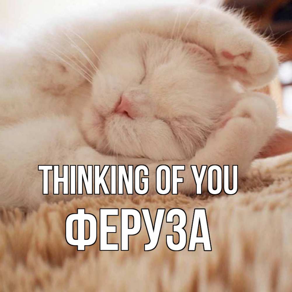 Greetings card с именем, Феруза Thinking of you для любимой девушки милота Greetings with text for free download 