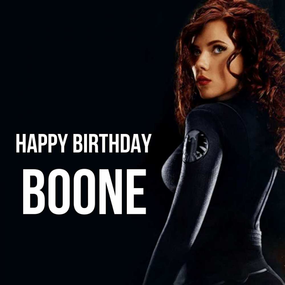 Greetings card с именем, Boone Happy Birthday Марвел черная вдова Greetings with text for free download 