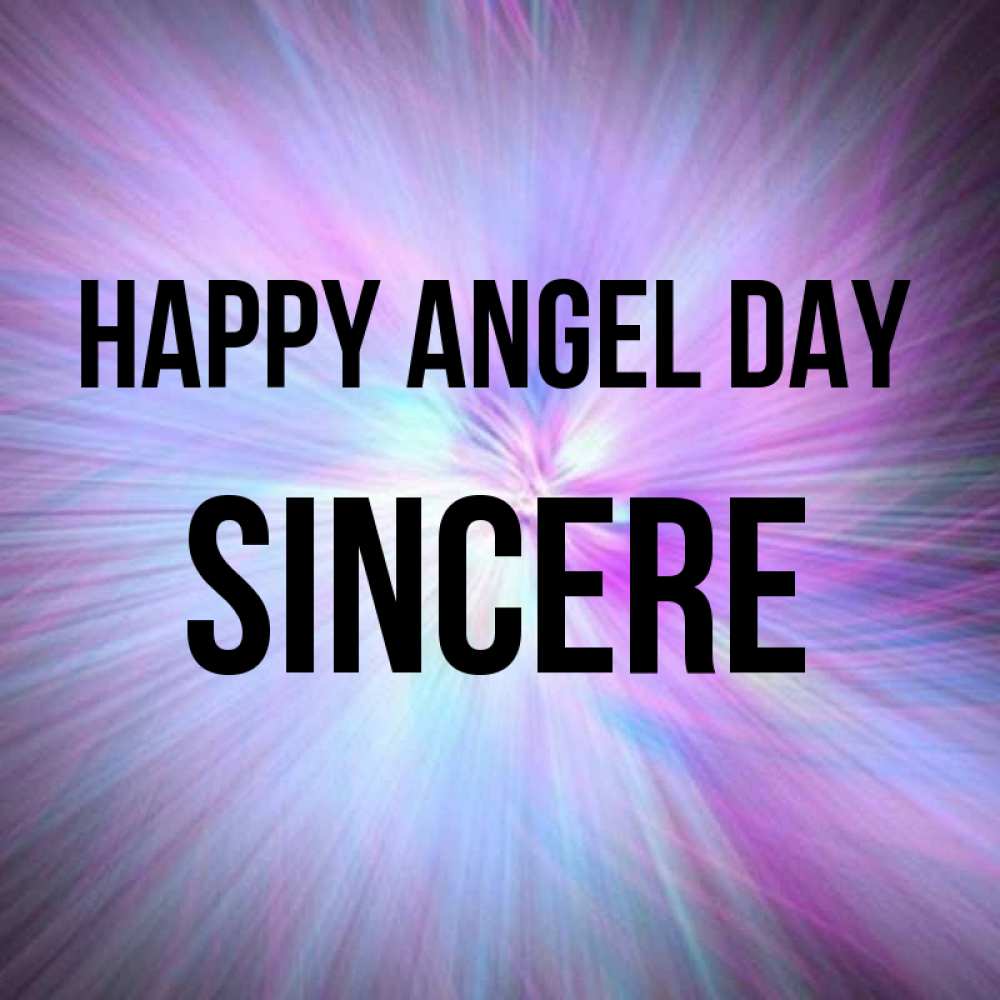 Greetings card с именем, Sincere happy angel day ангельский свет Greetings with text for free download 
