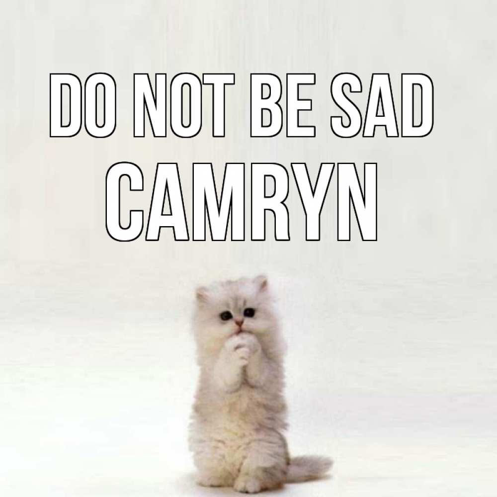 Greetings card с именем, Camryn Do not be sad грустный кот Greetings with text for free download 