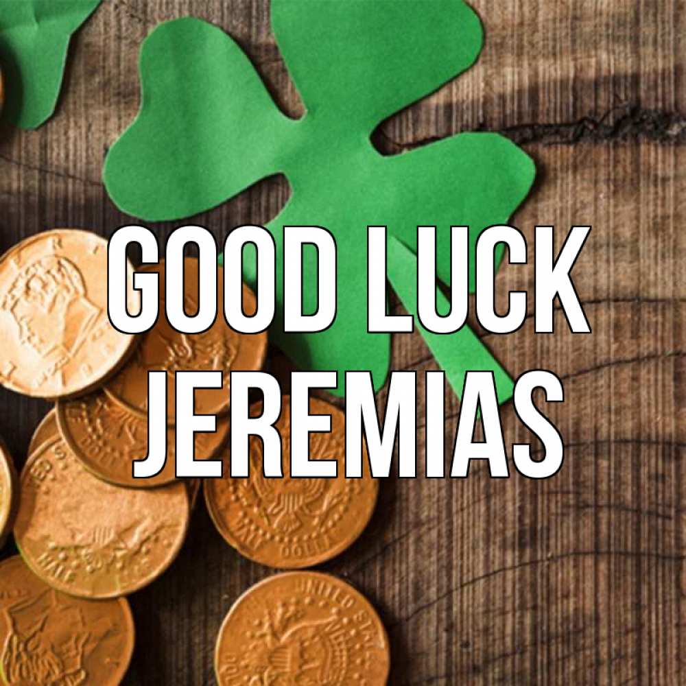 Greetings card с именем, Jeremias Good luck деревянный фон Greetings with text for free download 
