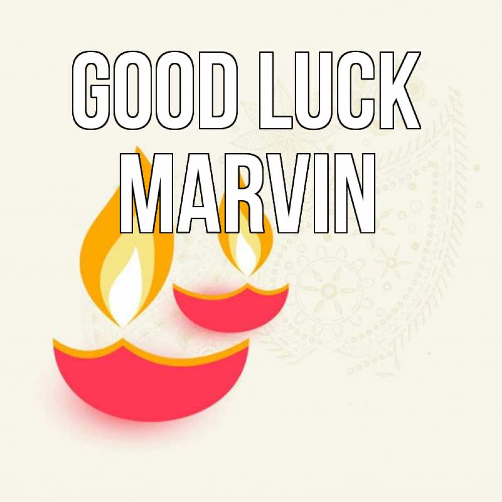 Greetings card с именем, Marvin Good luck расслабон Greetings with text for free download 