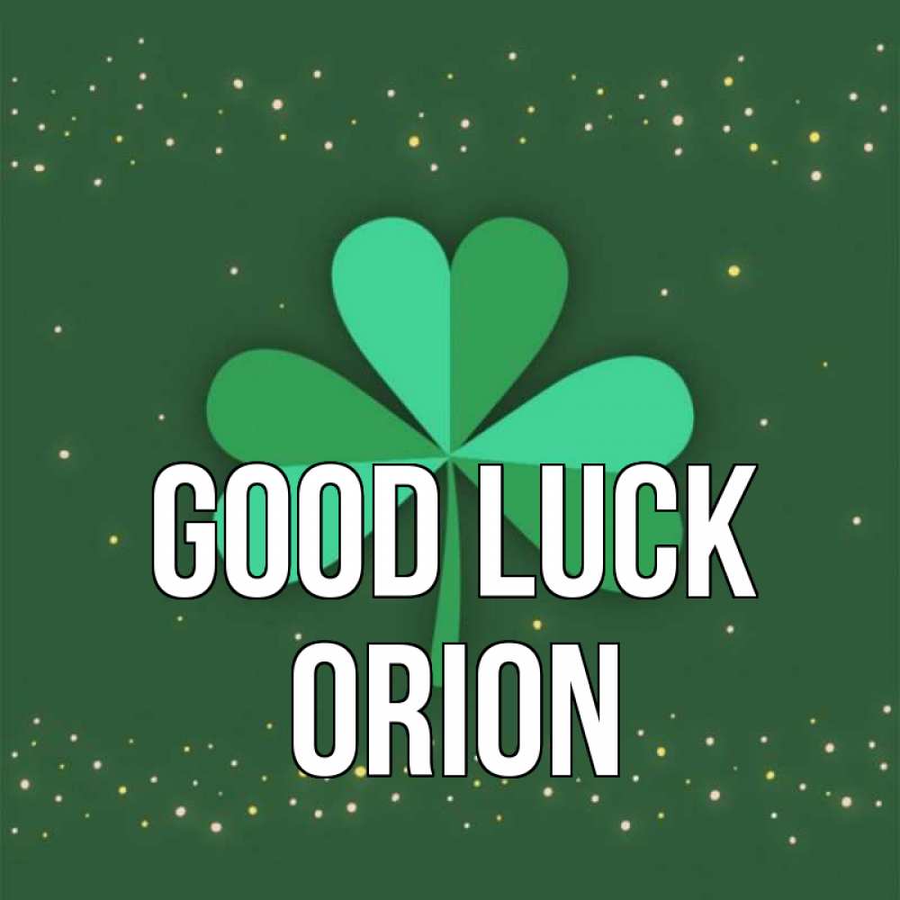 Greetings card с именем, Orion Good luck лист клевера Greetings with text for free download 