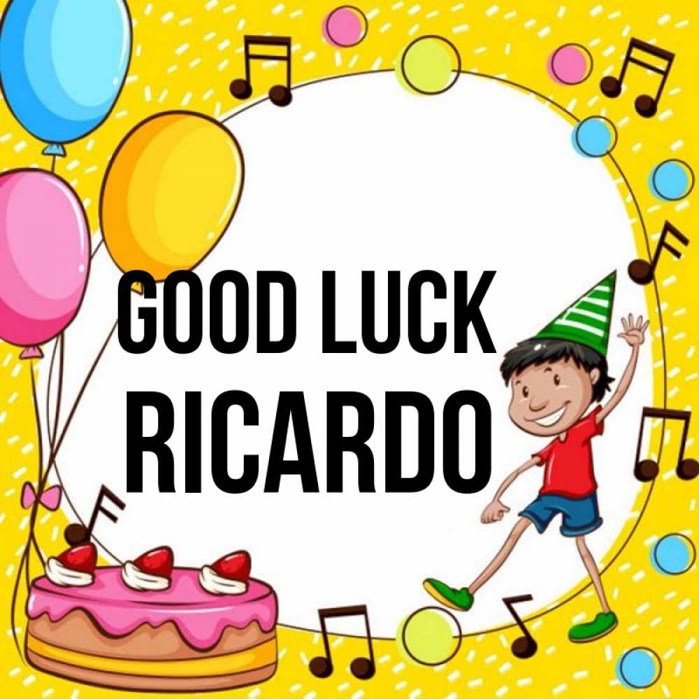 Greetings card с именем, Ricardo Good luck открытка 1 Greetings with text for free download 