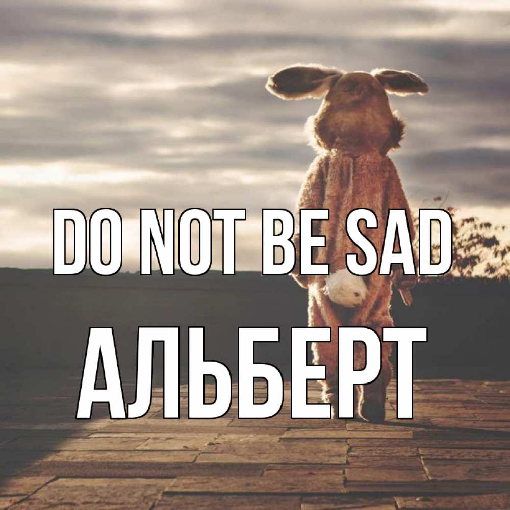 Greetings card с именем, Альберт Do not be sad со спины Greetings with text for free download 
