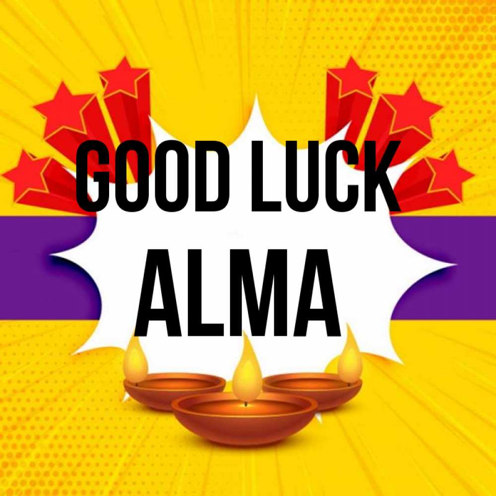 Greetings card с именем, Alma Good luck векторное изображение Greetings with text for free download 