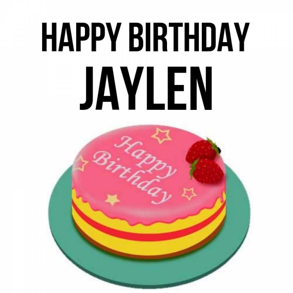 Greetings card с именем, Jaylen Happy Birthday торт, клубника, днюха Greetings with text for free download 
