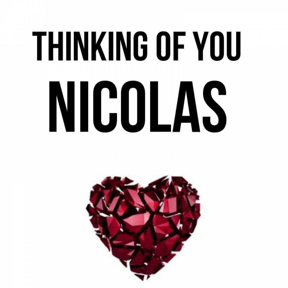 Greetings card с именем, Nicolas Thinking of you рубиновое 1 Greetings with text for free download 