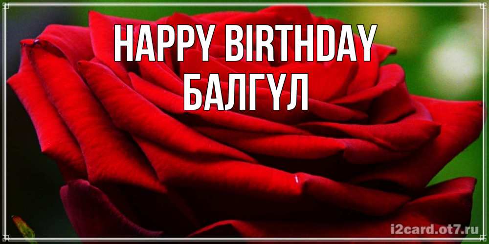 Greetings card с именем, БАЛГҮЛ Happy Birthday розочка очень красивая Greetings with text for free download 