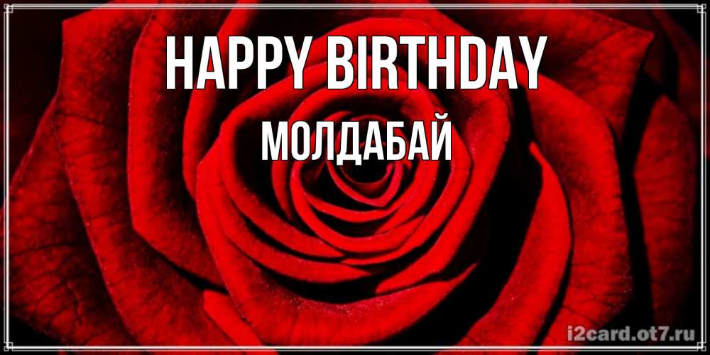 Greetings card с именем, МОЛДАБАЙ Happy Birthday алая роза Greetings with text for free download 