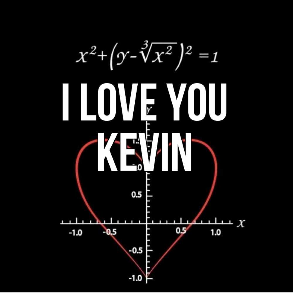 Greetings card с именем, Kevin I love you сердечная формула Greetings with text for free download 