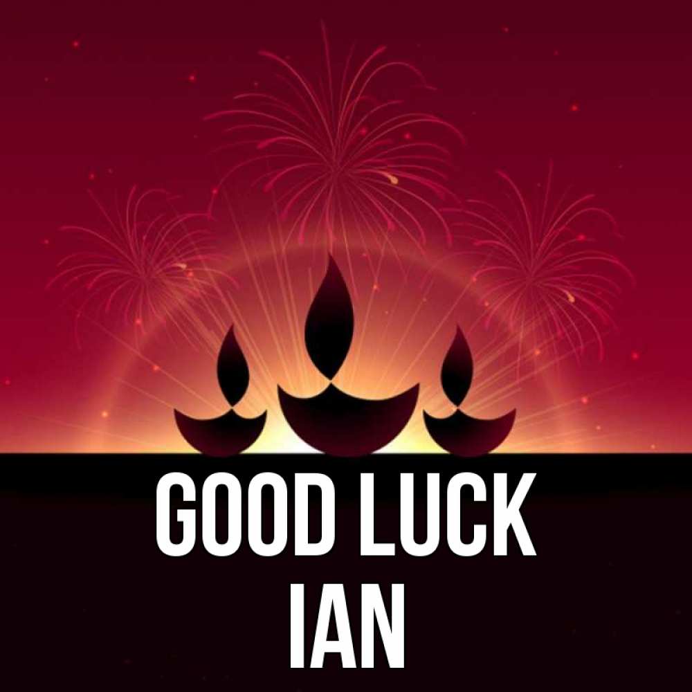 Greetings card с именем, Ian Good luck праздник Greetings with text for free download 