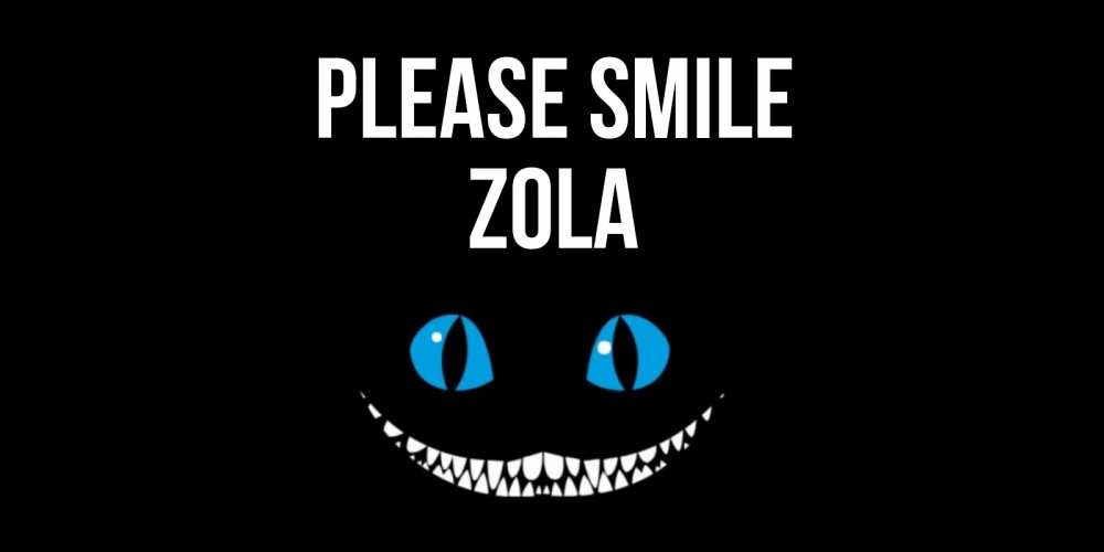 Greetings card с именем, Zola Please smile кот улыбается Greetings with text for free download 