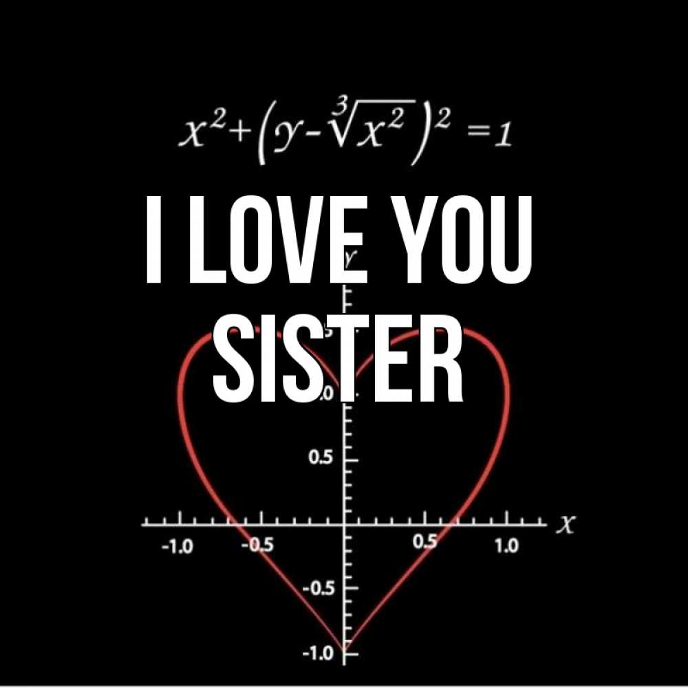 Greetings card с именем, sister I love you сердечная формула Greetings with text for free download 