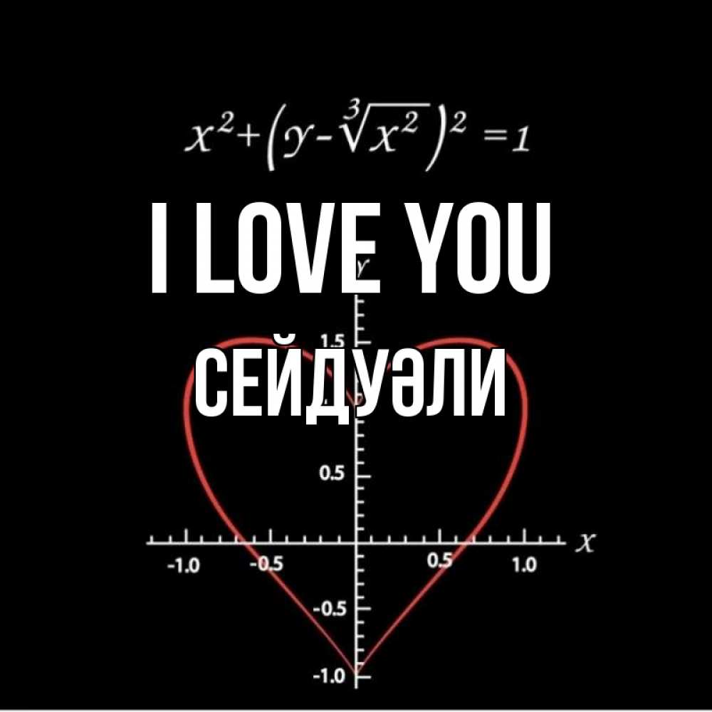 Greetings card с именем, СЕЙДУӘЛИ I love you сердечная формула Greetings with text for free download 