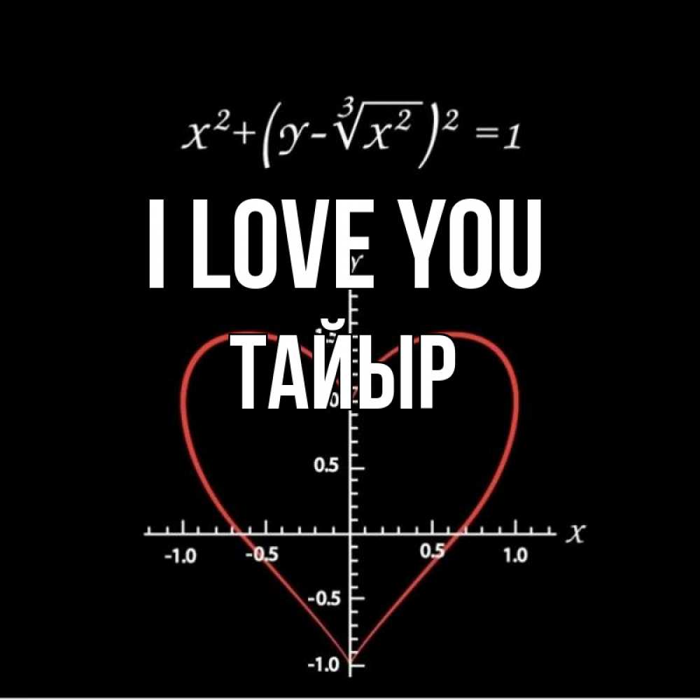 Greetings card с именем, ТАЙЫР I love you сердечная формула Greetings with text for free download 