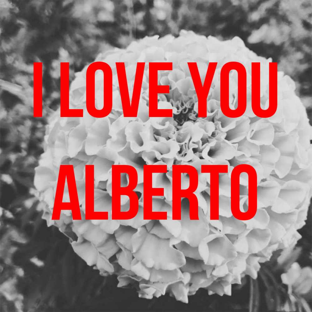 Greetings card с именем, Alberto I love you подпись Greetings with text for free download 
