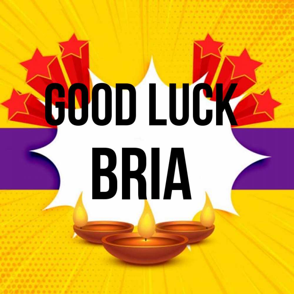 Greetings card с именем, Bria Good luck векторное изображение Greetings with text for free download 