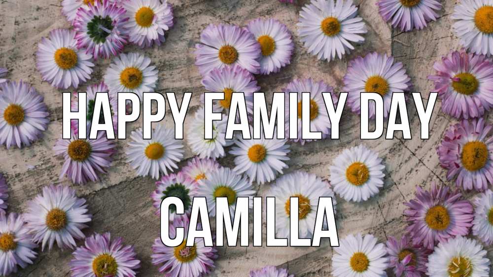 Greetings card с именем, Camilla happy family day с днем семьи Greetings with text for free download 
