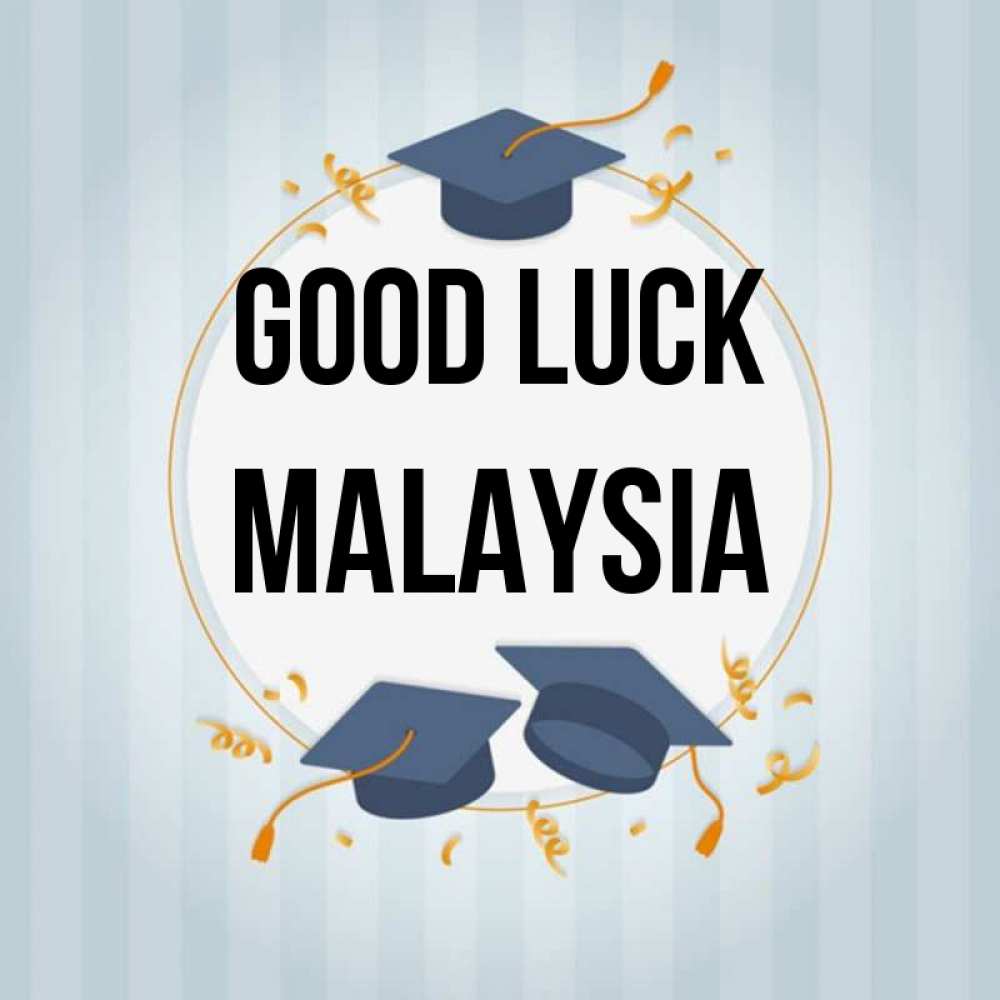 Greetings card с именем, Malaysia Good luck для студентов Greetings with text for free download 