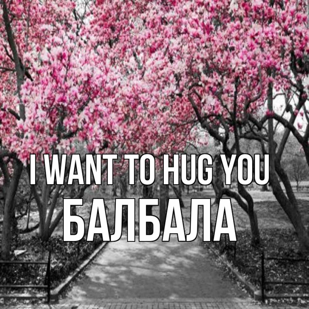 Greetings card с именем, БАЛБАЛА I want to hug you обработанное фото Greetings with text for free download 
