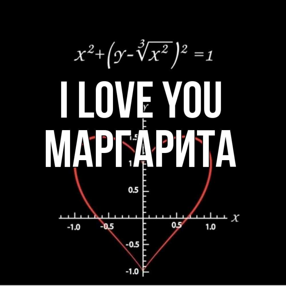 Greetings card с именем, Маргарита I love you сердечная формула Greetings with text for free download 