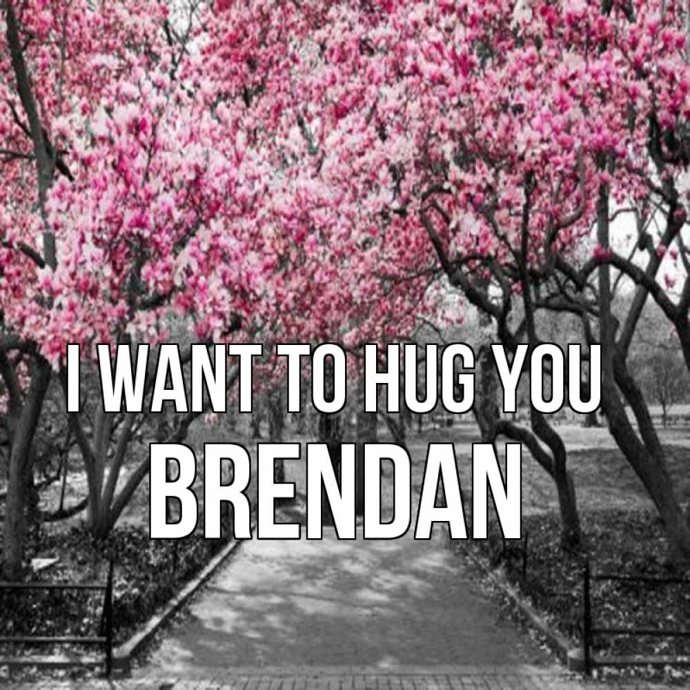 Greetings card с именем, Brendan I want to hug you обработанное фото Greetings with text for free download 