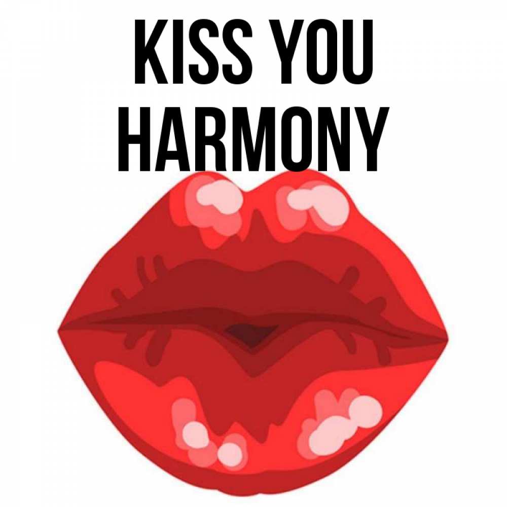 Greetings card с именем, Harmony Kiss you отправить открытку с поцелуем бесплатно и скачать для парня Greetings with text for free download 