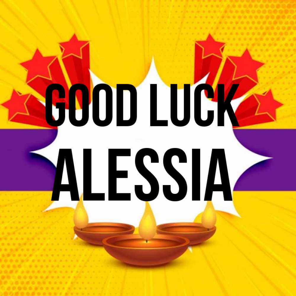 Greetings card с именем, Alessia Good luck векторное изображение Greetings with text for free download 