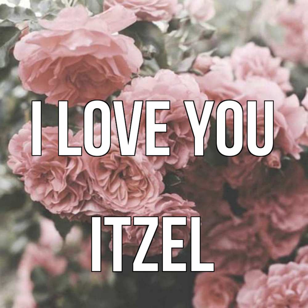 Greetings card с именем, Itzel I love you розы 3 Greetings with text for free download 