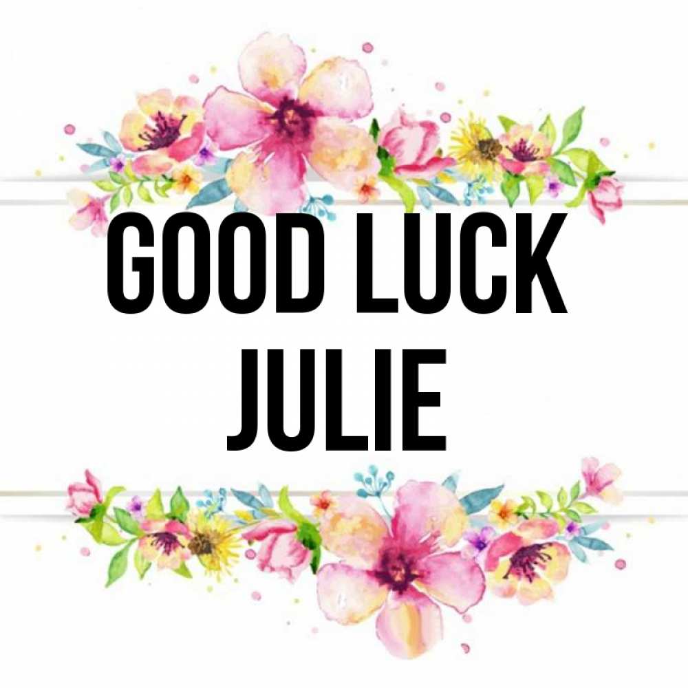 Greetings card с именем, Julie Good luck пусть повезет 1 Greetings with text for free download 