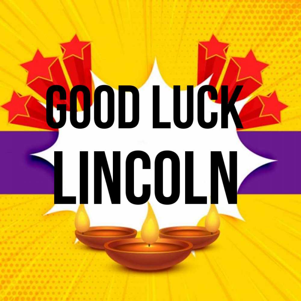 Greetings card с именем, Lincoln Good luck векторное изображение Greetings with text for free download 