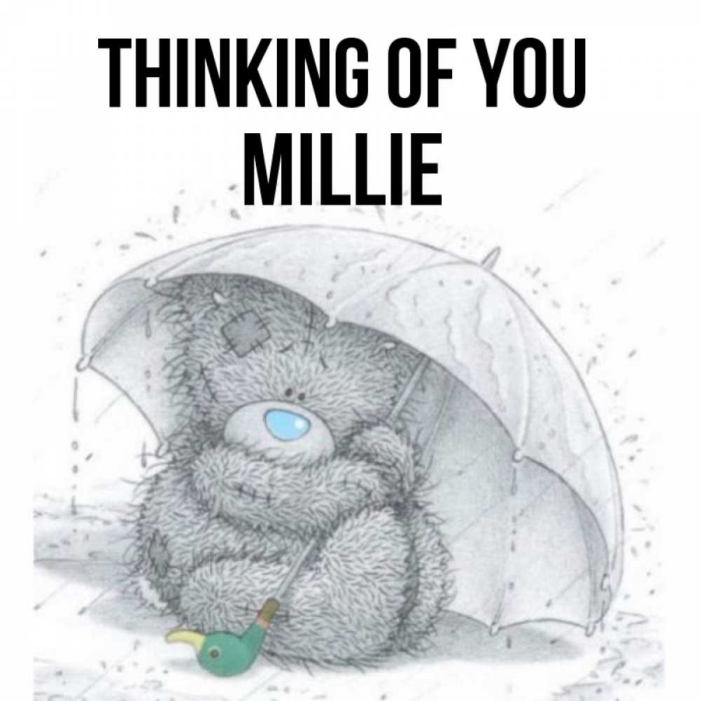 Greetings card с именем, Millie Thinking of you весеннее или осеннее настроение Greetings with text for free download 