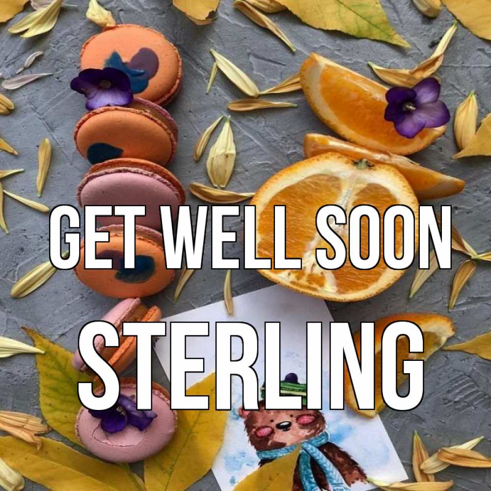 Greetings card с именем, Sterling Get well soon не болейте Greetings with text for free download 