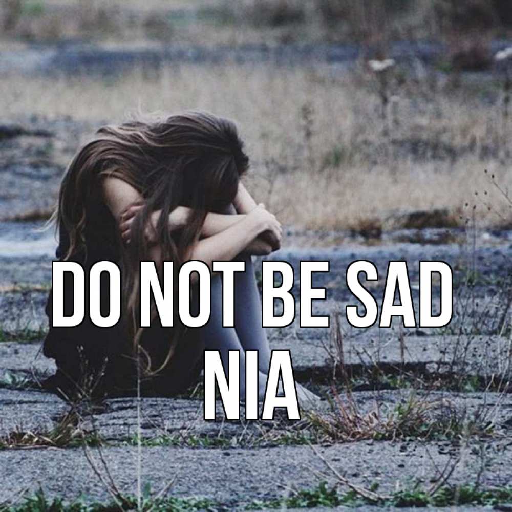 Greetings card с именем, Nia Do not be sad длинные волосы и камни Greetings with text for free download 