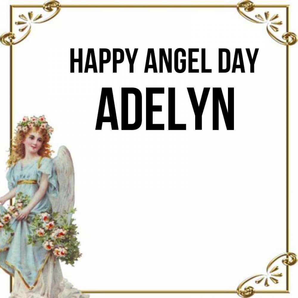 Greetings card с именем, Adelyn happy angel day с именинами от девушки ангела Greetings with text for free download 