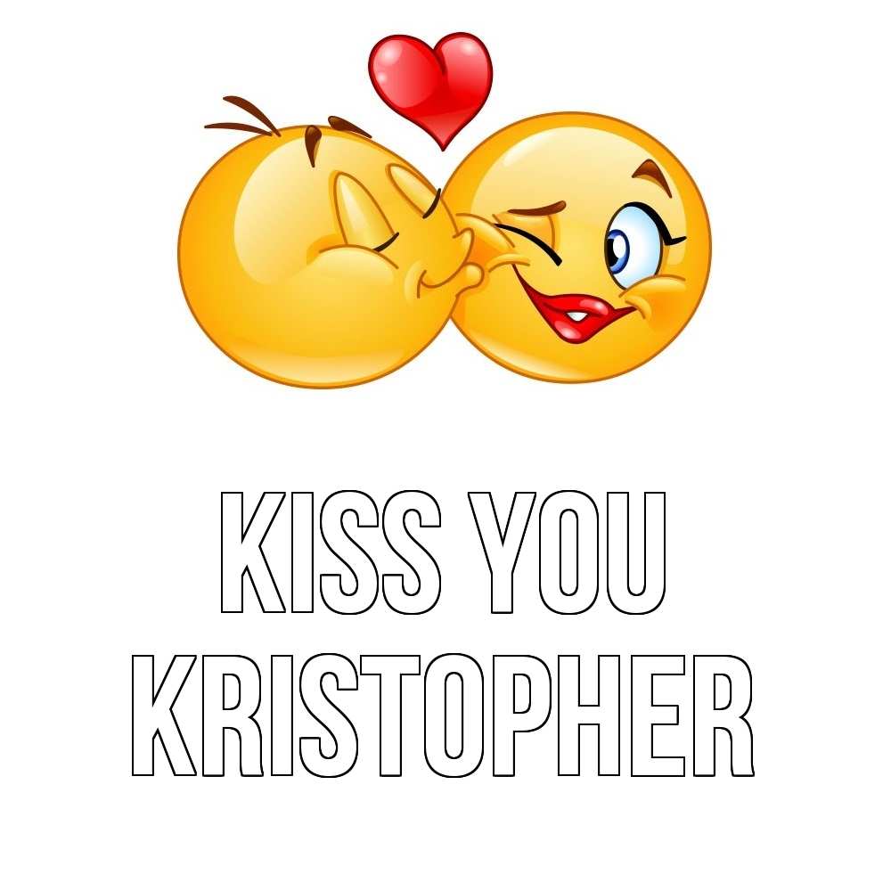 Greetings card с именем, Kristopher Kiss you губы и белые зубы Greetings with text for free download 