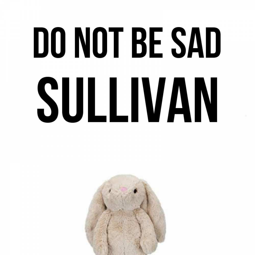 Greetings card с именем, Sullivan Do not be sad детская игрушка зайчика Greetings with text for free download 