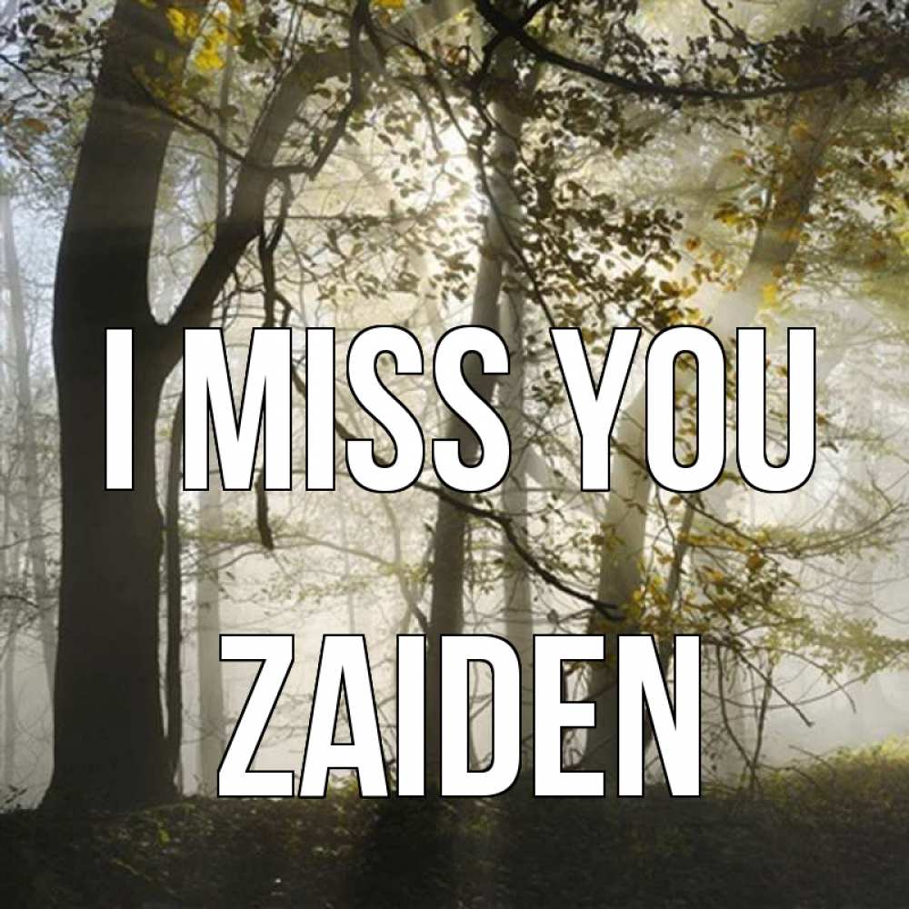 Greetings card с именем, Zaiden I miss you грустно Greetings with text for free download 